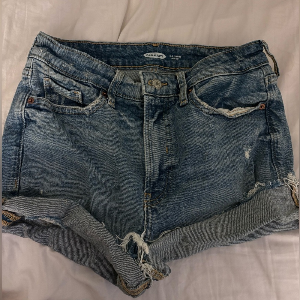 old navy high rise jean shorts size 4